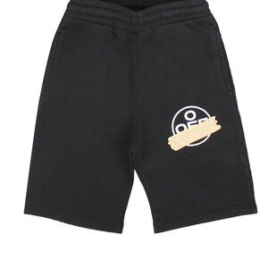 Off-White Black Athletic Shorts with White Graphic